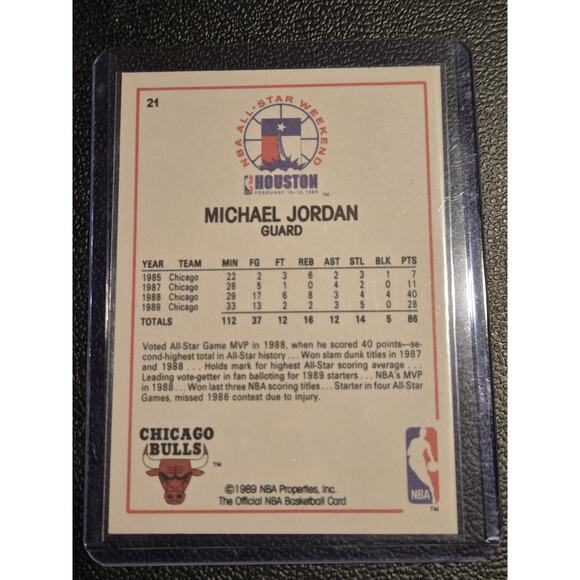 1989-90 Hoops All-Star Panels Perforated #21 Michael Jordan - Picture 2 of 2